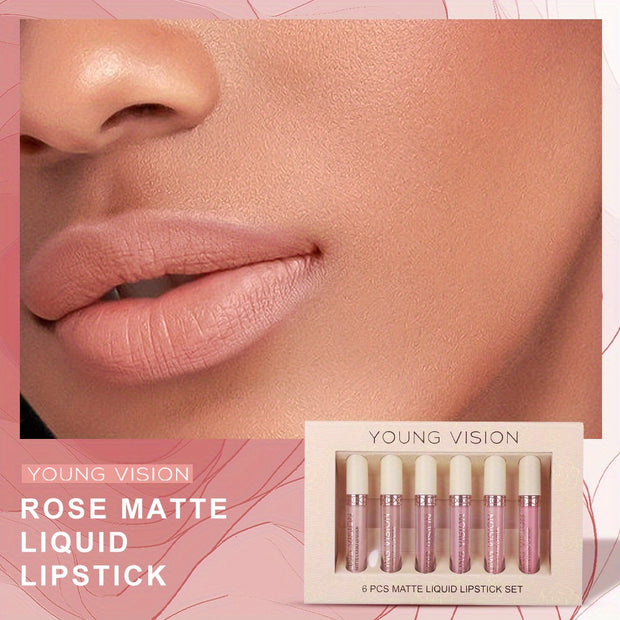 Matte Nude Liquid Lipstick Set – Long-Lasting, Waterproof Pink & Brown Lipstick Bundle for Women - Luxe Ladies Moda