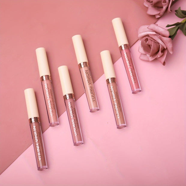 Matte Nude Liquid Lipstick Set – Long-Lasting, Waterproof Pink & Brown Lipstick Bundle for Women - Luxe Ladies Moda
