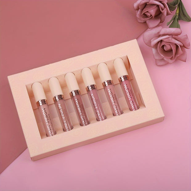 Matte Nude Liquid Lipstick Set – Long-Lasting, Waterproof Pink & Brown Lipstick Bundle for Women - Luxe Ladies Moda