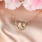1 Pc Bohemian Style Golden Alphabet Heart Bracelet With Rose Detail, Adjustable Bangle, Love Heart Initial Charm, Valentine's Day Gift Jewelry - Luxe Ladies Moda