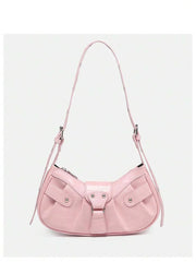 Vintage Music Festival Rivet Decor Crossbody Bag – Pleated Flap Shoulder Bag for Women - Luxe Ladies Moda