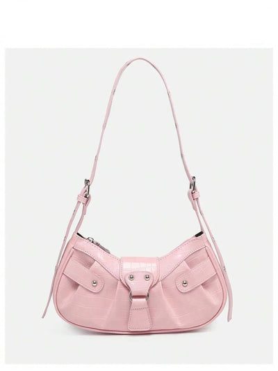 Vintage Music Festival Rivet Decor Crossbody Bag – Pleated Flap Shoulder Bag for Women - Luxe Ladies Moda