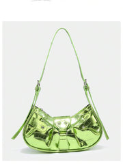 Vintage Music Festival Rivet Decor Crossbody Bag – Pleated Flap Shoulder Bag for Women - Luxe Ladies Moda