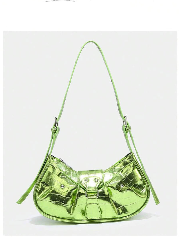 Vintage Music Festival Rivet Decor Crossbody Bag – Pleated Flap Shoulder Bag for Women - Luxe Ladies Moda