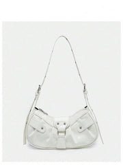 Vintage Music Festival Rivet Decor Crossbody Bag – Pleated Flap Shoulder Bag for Women - Luxe Ladies Moda