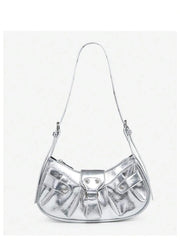 Vintage Music Festival Rivet Decor Crossbody Bag – Pleated Flap Shoulder Bag for Women - Luxe Ladies Moda