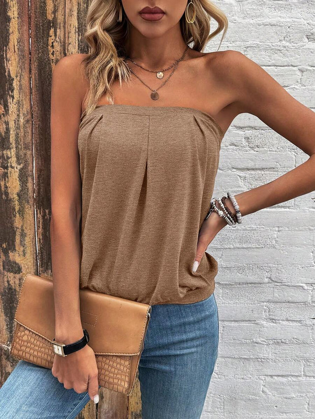 Women’s Strapless Top – Stretchy Tube Top for Casual or Layered Outfits - Luxe Ladies Moda