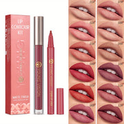 Lipstick and Lip Liner Set - Long-Lasting Color for Full, Defined Lips - Smooth Application - Essential Beauty Kit for Everyday & Special Occasions! - Luxe Ladies Moda