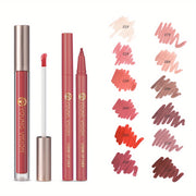 Lipstick and Lip Liner Set - Long-Lasting Color for Full, Defined Lips - Smooth Application - Essential Beauty Kit for Everyday & Special Occasions! - Luxe Ladies Moda