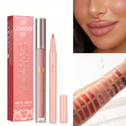 Lipstick and Lip Liner Set - Long-Lasting Color for Full, Defined Lips - Smooth Application - Essential Beauty Kit for Everyday & Special Occasions! - Luxe Ladies Moda