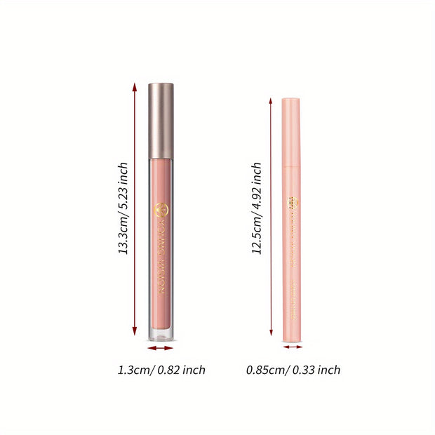 Lipstick and Lip Liner Set - Long-Lasting Color for Full, Defined Lips - Smooth Application - Essential Beauty Kit for Everyday & Special Occasions! - Luxe Ladies Moda