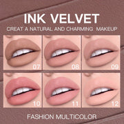 2pcs Ink The Velvet Lip Tint, Liquid Lipstick, 6 Colors Small Milk Bottle Lip Glaze Velvet Matte Lip Gloss Lip Makeup, Nude Lip Glaze - Luxe Ladies Moda