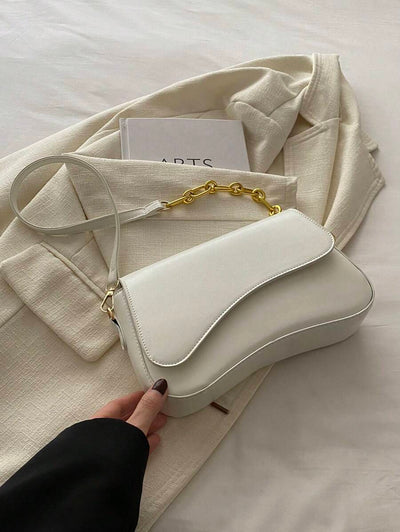 Minimalist Solid Color Shoulder Flap Bag, Classic Textured Crossbody Bag Purse For Women - Luxe Ladies Moda