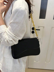 Minimalist Solid Color Shoulder Flap Bag, Classic Textured Crossbody Bag Purse For Women - Luxe Ladies Moda