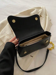 Minimalist Solid Color Shoulder Flap Bag, Classic Textured Crossbody Bag Purse For Women - Luxe Ladies Moda