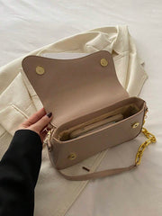 Minimalist Solid Color Shoulder Flap Bag, Classic Textured Crossbody Bag Purse For Women - Luxe Ladies Moda