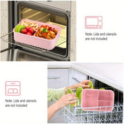 Bento Box for Adult, 1200 ML Lunch Containers for Adults, LeakProof Lunch Box with Utensils, BPA Free, 3 Compartment Bento Box Microwave Safe - Luxe Ladies Moda