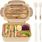 Bento Box for Adult, 1200 ML Lunch Containers for Adults, LeakProof Lunch Box with Utensils, BPA Free, 3 Compartment Bento Box Microwave Safe - Luxe Ladies Moda
