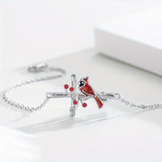 Fashionable Cardinal Bird & Cross Jewelry Set – Necklace, Earrings, Bracelet & Ring