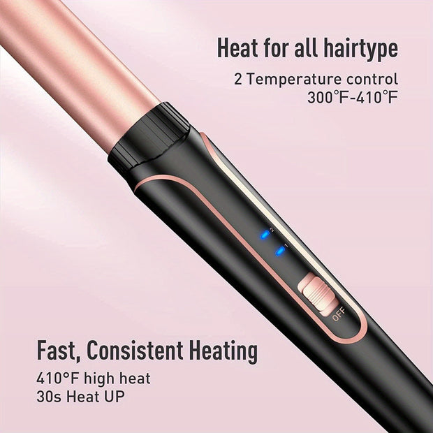 5-in-1 Waver Curling Iron Wand Set – Fast Heating 3 Barrel Hair Crimper for All Hair Types