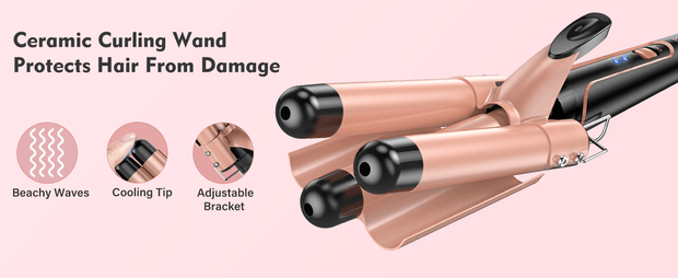 5-in-1 Waver Curling Iron Wand Set – Fast Heating 3 Barrel Hair Crimper for All Hair Types