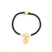 18K Gold Plated Initial Heart Charm Bracelet for Women, Classic Simple Adjustable Rope Stainless Steel Bangle, Daily Wear Jewelry – No Mosaic, Fits All Seasons - Luxe Ladies Moda