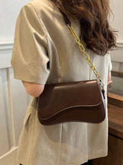 Minimalist Solid Color Shoulder Flap Bag, Classic Textured Crossbody Bag Purse For Women - Luxe Ladies Moda