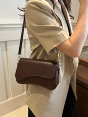 Minimalist Solid Color Shoulder Flap Bag, Classic Textured Crossbody Bag Purse For Women - Luxe Ladies Moda