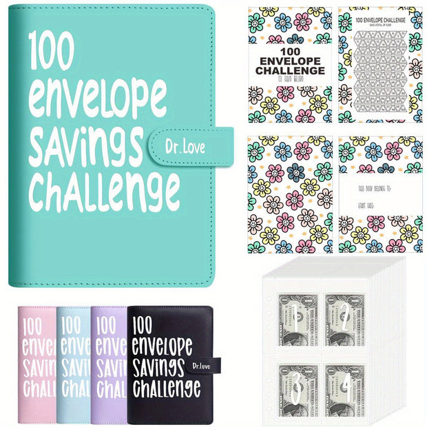 [Upgraded Version] 100 Envelope Savings Challenge Binder – Budget Planner & Money Organizer for Easy Budgeting - Luxe Ladies Moda