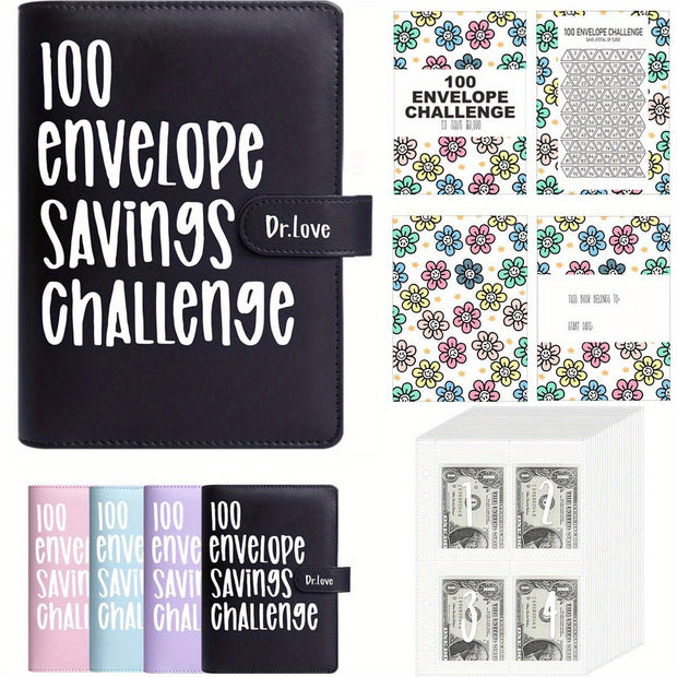 [Upgraded Version] 100 Envelope Savings Challenge Binder – Budget Planner & Money Organizer for Easy Budgeting - Luxe Ladies Moda