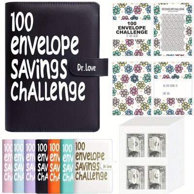 [Upgraded Version] 100 Envelope Savings Challenge Binder – Budget Planner & Money Organizer for Easy Budgeting - Luxe Ladies Moda