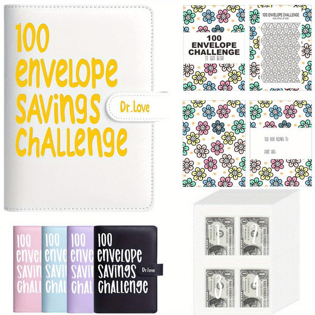 [Upgraded Version] 100 Envelope Savings Challenge Binder – Budget Planner & Money Organizer for Easy Budgeting - Luxe Ladies Moda