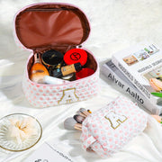 Initial Cotton 2 Makeup Bag Cosmetic Bag Travel Makeup Bag Personalized Mothers Day Birthday Gifts for Women - Luxe Ladies Moda