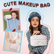 Initial Cotton 2 Makeup Bag Cosmetic Bag Travel Makeup Bag Personalized Mothers Day Birthday Gifts for Women - Luxe Ladies Moda
