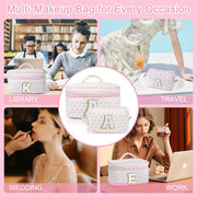 Initial Cotton 2 Makeup Bag Cosmetic Bag Travel Makeup Bag Personalized Mothers Day Birthday Gifts for Women - Luxe Ladies Moda