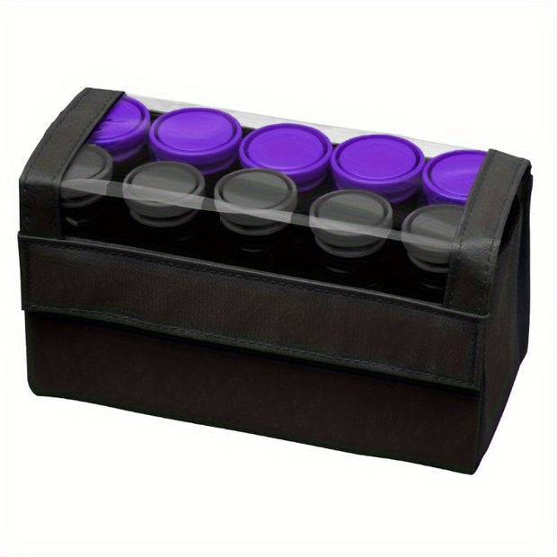 Travel Size 1.25" Ceramic Hot Hair Rollers – 10-Piece Compact Set with Anti-Static & Ionic Technology - Luxe Ladies Moda