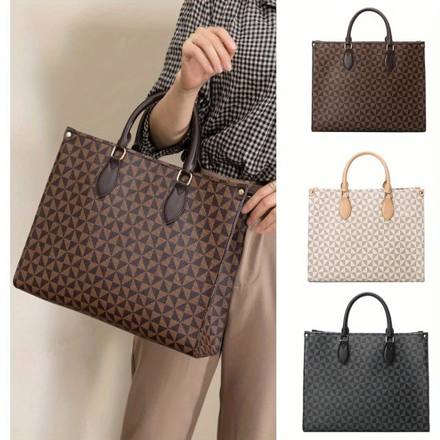 Elegant Designer Handbag for Women: Large Tote Purse with Top Handle and Shoulder Strap - Luxe Ladies Moda