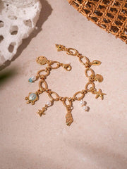 1pc Vacation Style Starfish & Shell Pendant Bracelet - Luxe Ladies Moda