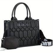 Quilted Tote Bag for Women Top Handle Handbags with Coin Pouch - Luxe Ladies Moda