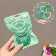 "30pcs Vibrant Telephone Wire Hair Ties | Soft, Gentle Hair Accessories for Girls”
