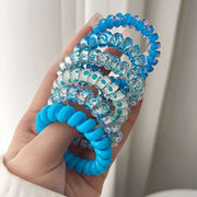 "30pcs Vibrant Telephone Wire Hair Ties | Soft, Gentle Hair Accessories for Girls”