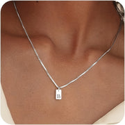 Initial Necklace Alphabet Necklace Delicate Name Necklace Initial Pendant Necklace - Luxe Ladies Moda