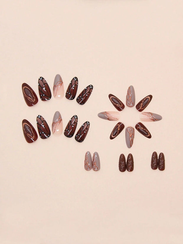 24pcs White French Tip False Press On Nails Short Length Full Cover Pink Nude White Fake Nails Set For Women Girls Nail Supplies - Luxe Ladies Moda