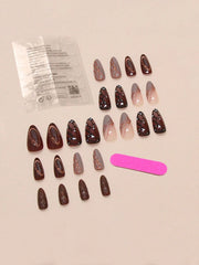 24pcs White French Tip False Press On Nails Short Length Full Cover Pink Nude White Fake Nails Set For Women Girls Nail Supplies - Luxe Ladies Moda