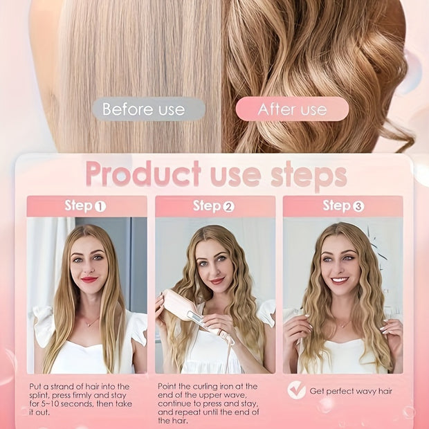 Multi-Style Curling Tongs for Beach Waves, Deep Waves, French Omelet, M & U-Shaped Curls, Everyday Styling - Luxe Ladies Moda