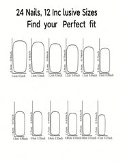 24pcs European & American Minimalist Cow Print & Leopard Print Rhinestone Short Square Nail Tips, Suitable For Vacation & Party, With Jelly Glue & File Set - Luxe Ladies Moda