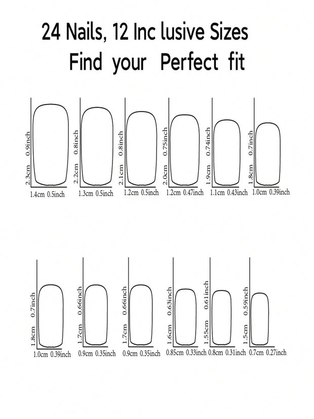 24pcs European & American Minimalist Cow Print & Leopard Print Rhinestone Short Square Nail Tips, Suitable For Vacation & Party, With Jelly Glue & File Set - Luxe Ladies Moda