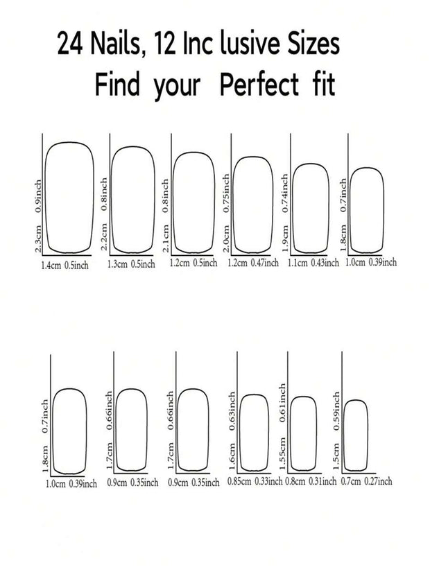 24pcs European & American Minimalist Cow Print & Leopard Print Rhinestone Short Square Nail Tips, Suitable For Vacation & Party, With Jelly Glue & File Set - Luxe Ladies Moda