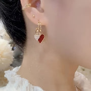 2pcs Unique Heart Heart Dangle Earrings Sparkling Design Simple Unique Stud Earrings Jewelry Great for everyday occasions and Christmas New, New Year'S Eve, Valentine'S Day Gifts Casual Dating Party Accessories - Luxe Ladies Moda
