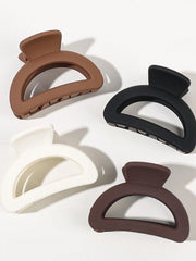 Chic Versatile Brown Hair Clips – 4-Piece Set for Effortless Daily Styles - Luxe Ladies Moda